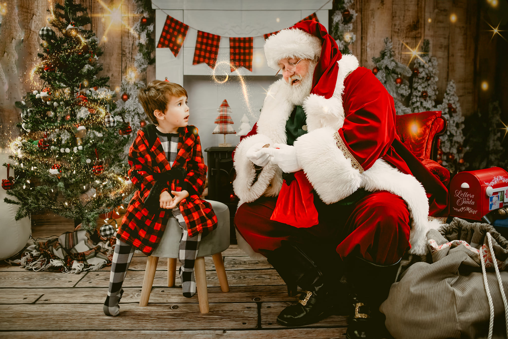 Santa Earl Long in Virginia Beach and Hampton Roads with young boy