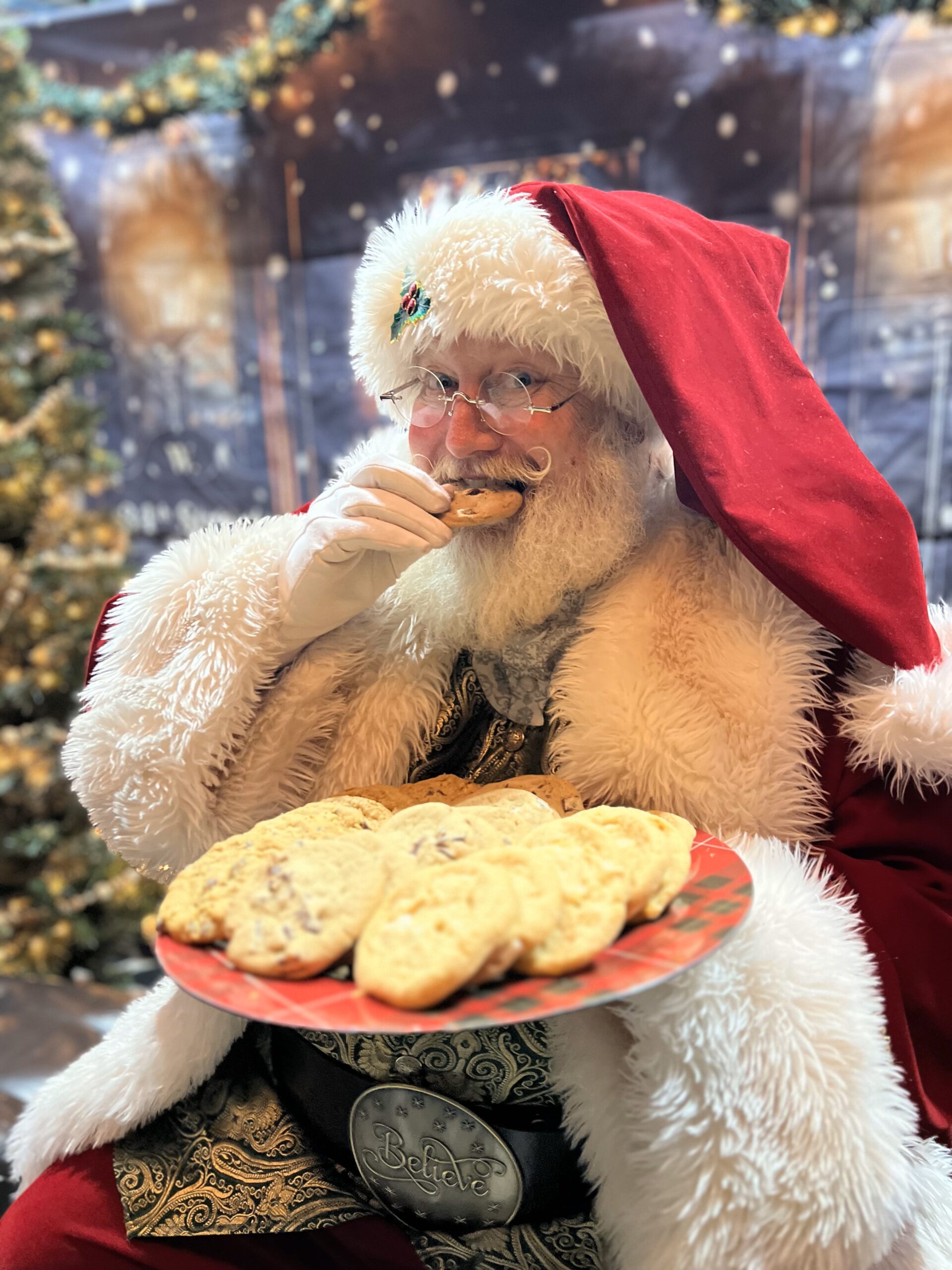 Santa eating cookies